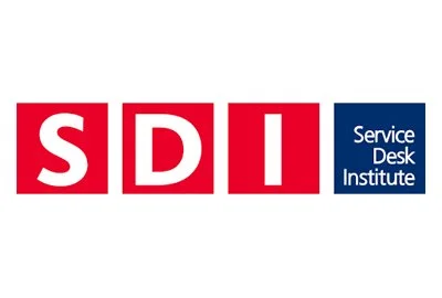 SDI Service Desk Institute logo with red and blue blocks